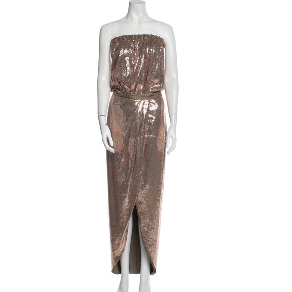 Gucci Dresses & Skirts - $895 Tibi Sequin Bronze Rose Pink Sequin Maxi Dress Strapless XS NYE